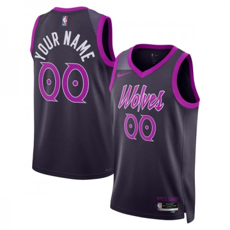 Canotte Uomo Minnesota Timberwolves Personalizzate Nike 2025-26 City Edition Nero Swingman